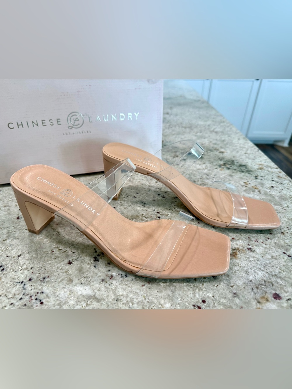 Chinese Laundry Nude Clear-Strap Block Dress Heel Sandal